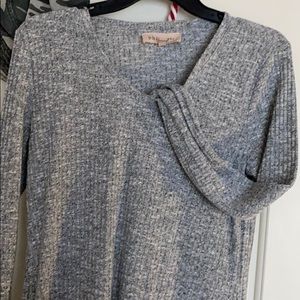 Light grey, long sweater!